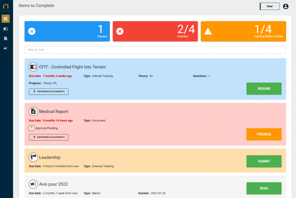 User Dashboard