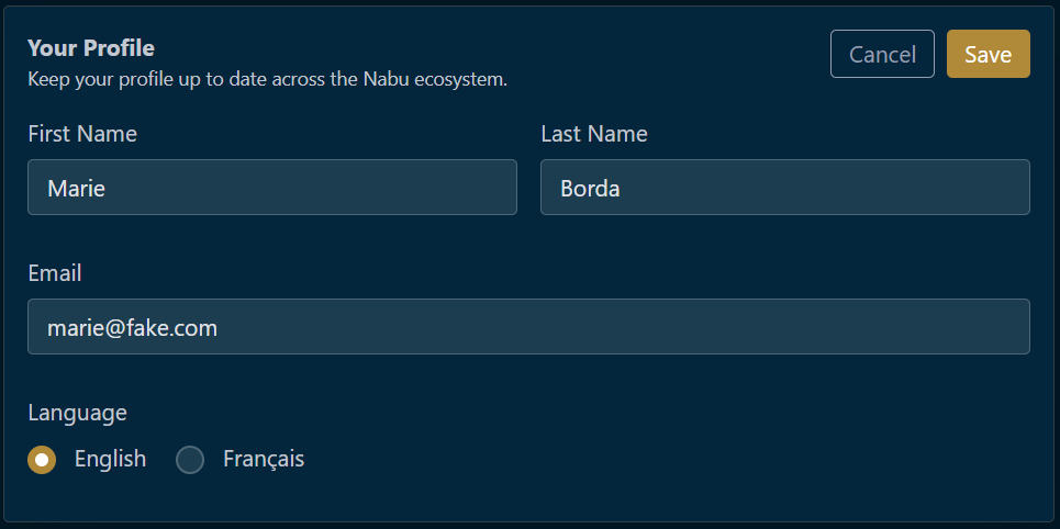 Language selection