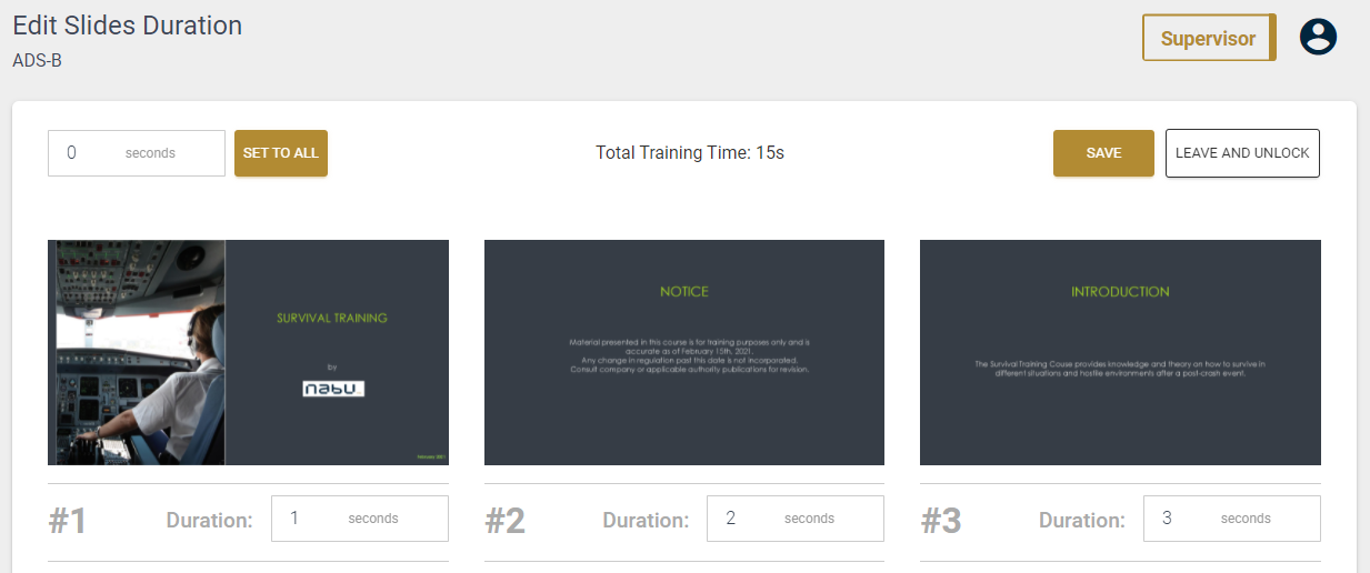 nabu pro set duration of slides